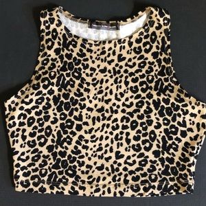 BP- Happening in the present Animal Print Crop Top